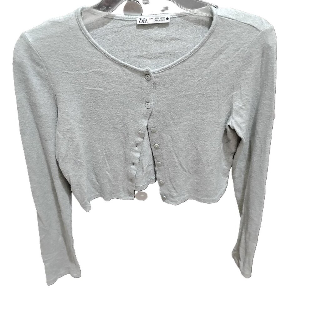 ZARA WHITE TAG- M-CROP TOP LONG SLEEVES
